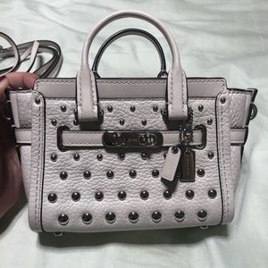 Mini white coach bag